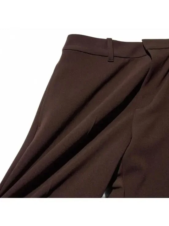 Uniqlo Smart Flare Pants NWT Dark Brown XL - Picture 5 of 9